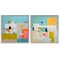 Stupell Industries Abstract Square Block Apartment 2 pc Framed Giclee Wall Art Set Design by Irena Orlov